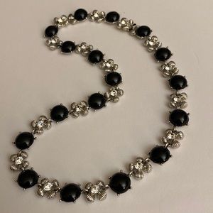 JBK (Jacqueline Kennedy) silver tone, black stones with an extender